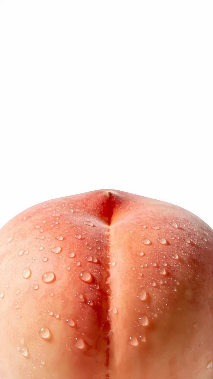 White peach with water droplets